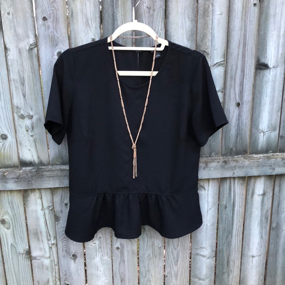 Ann Taylor Peplum Blouse with ruffled bottom